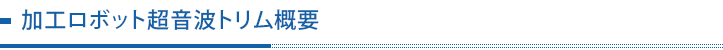 加工ロボット超音波トリム概要